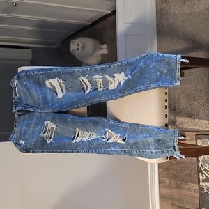 American Eagle Curvy Distressed Mom Jeans